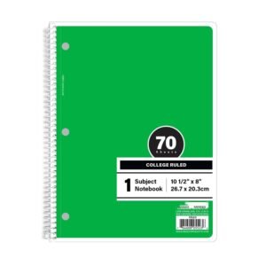 C/R 70 Ct. 1-Subject Spiral Notebook 24 Pack