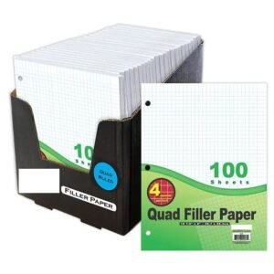 100-Count 4-1" Quad-Ruled Filler Paper