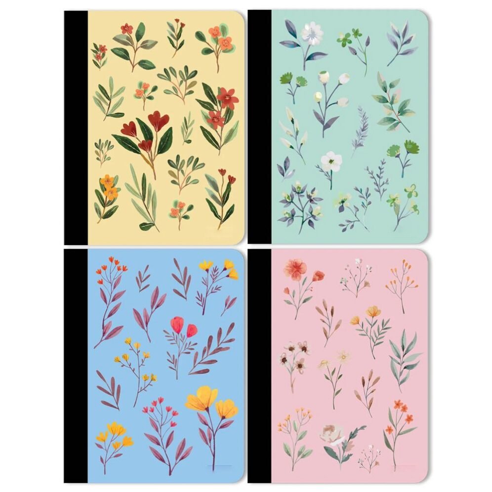 48 C/r 100 Ct. Floral Composition Book