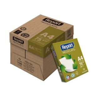 Papel A4 75g Report Reciclado caixa c/ 5 resmas