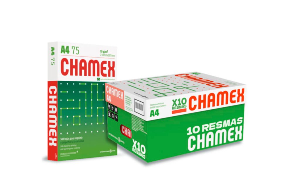 Chamex A4 75g paper, box of 10 packs of 500 sheets